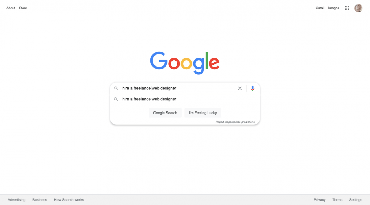 Hiring companies look for web designers on Google